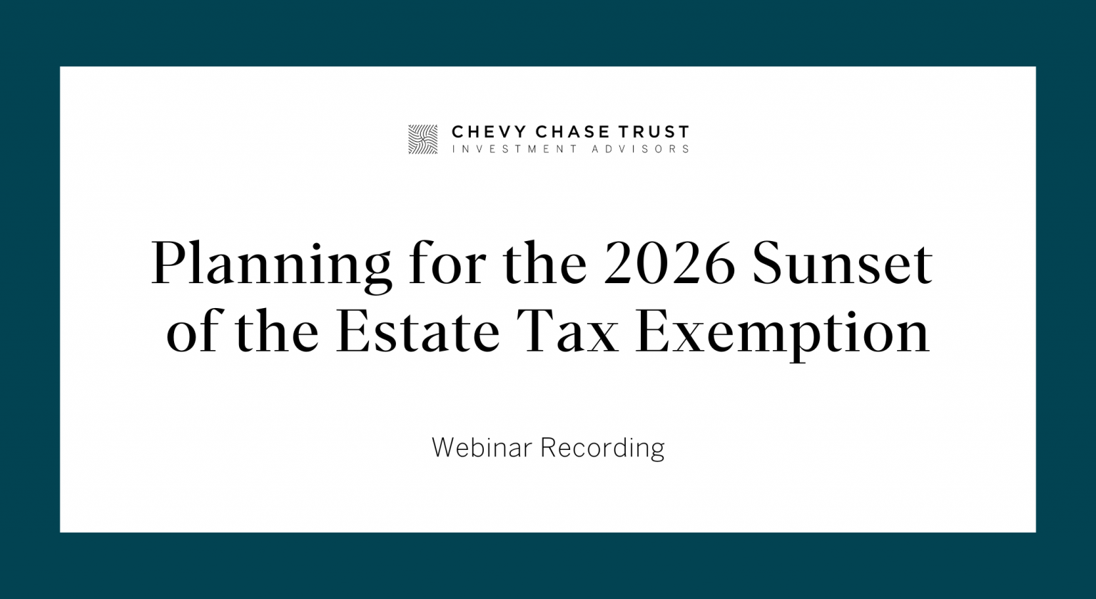 "Planning for the 2026 Sunset of the Estate Tax Exemption” webinar